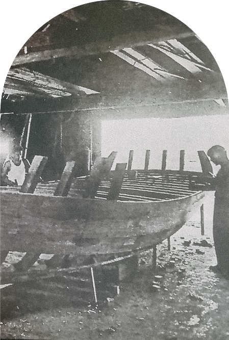 photo de la construction du bateau la jeannette